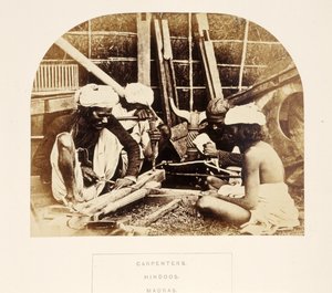 Zimmerleute, Hindus, Madras, aus The People of India, von J. Forbes Watson, veröffentlicht 1868