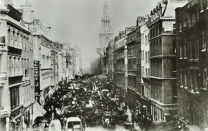 Cheapside, Blick nach Osten zur Bow Church, City of London, 1880