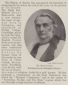 Dr. Bickersteth, Rücktritt vom Bischofsamt von Exeter von English Photographer