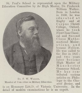 Dr. F W Walker, Mitglied des Komitees für Militärische Ausbildung von English Photographer