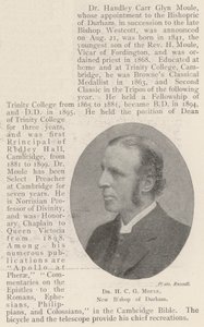 Dr H C G Moule, neuer Bischof von Durham von English Photographer