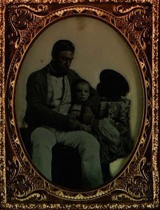 Vater und Kind, ca. 1850 von English Photographer