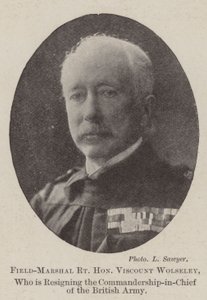 Feldmarschall der ehrenwerte Viscount Wolseley, der das Kommando der britischen Armee niederlegt von English Photographer