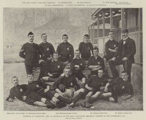 Fußball in Gibraltar, das 2. Bataillon des East Lancashire Regiments, Gewinner des Gouverneurs-Pokals von English Photographer