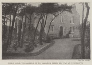 Forest House, die Residenz von Herrn Gladstone während seines Aufenthalts in Bournemouth