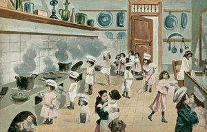 Mädchen kochen in der Küche von English Photographer