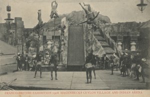 Hagenbecks Ceylon-Dorf und indische Arena, Franco-British Exhibition, London