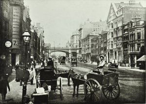 Holborn Viaduct, Farringdon Street, Blick nach Norden, City of London, 1890