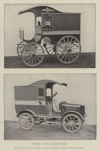 Pferd und Motorwagen (s/w Foto) von English Photographer