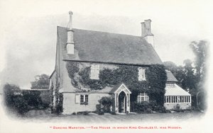 Haus im Dorf Long Marston, Gloucestershire, wo König Karl II. nach seiner Flucht nach der Niederlage seiner Armee in der Schlacht von Worcester versteckt wurde