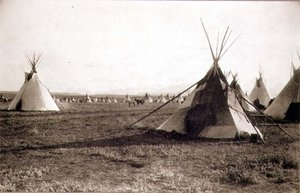 Indische Zelte, fotografiert von den Royal Engineers am Neunundvierzigsten Breitengrad von English Photographer