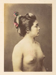 [Japanische] Mädchen beim Baden, Halbprofil-Porträt einer nackten jungen Frau von English Photographer