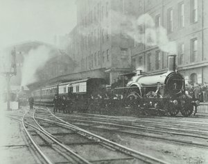Letzter Breitspurzug verlässt den Paddington Station, 1892 von English Photographer