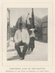 Lerothodi, König der Basutos, dem Herzog von Cornwall in Kapstadt vorgestellt
