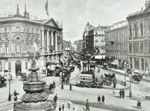 London Pavilion, Piccadilly Circus, Westminster LB: Blick nach Osten, 1896 von English Photographer