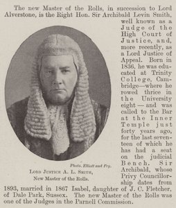 Lord Justice A L Smith, neuer Master of the Rolls