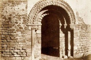 Schloss Ludlow: das Rundkirchentor, ca. 1852-3 von English Photographer