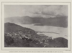 Lyttelton Harbour, Neuseeland, wo der Herzog und die Herzogin von Cornwall am 22. Juni erwartet wurden