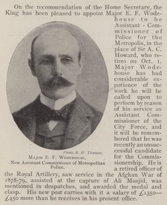 Major E. F. Wodehouse, neuer stellvertretender Kommissar der Metropolitan Police