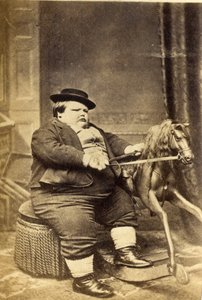 Meister Richard Beanham bei seinem Schaukelpferd, 1870er Jahre von English Photographer