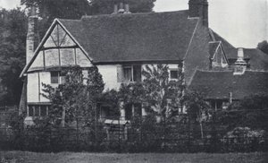 Miltons Cottage in Chalfont St Giles, Buckinghamshire, wo er während der Londoner Pest blieb (s/w Foto) von English Photographer