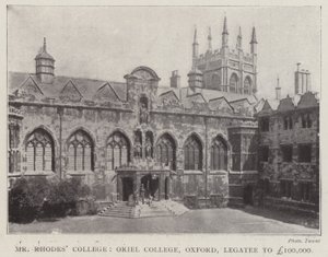 Mr. Rhodes College, Oriel College, Oxford, Vermächtnisnehmer von £100.000 von English Photographer