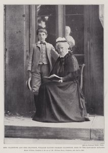 Mrs Gladstone und ihr Enkel, William Glynne Charles Gladstone, Erbe der Hawarden Estates von English Photographer