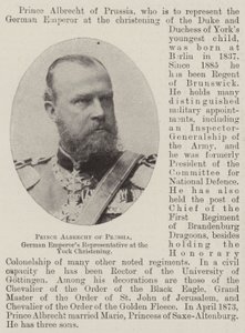 Prinz Albrecht von Preußen, Vertreter des deutschen Kaisers bei der Taufe in York von English Photographer