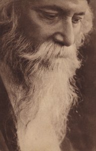 Rabindranath Tagore (1861-1941), indischer Schriftsteller, Komponist und Künstler (s/w Foto) von English Photographer