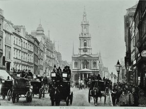 Saint Mary-le-Strand, Strand, Westminster LB: Blick nach Osten zu Saint Mary-le-Strand, 1895