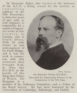 Sir Benjamin Baker, KCMG, ausgezeichnet für Ingenieurleistungen beim Bau des Nil-Damms