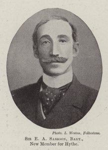 Sir E A Sassoon, Baronet, neues Mitglied für Hythe von English Photographer