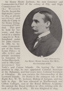 Sir Henry Moore Jackson, KCMG, neuer Gouverneur von Fidschi von English Photographer
