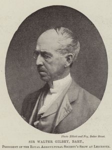 Sir Walter Gilbey, Baronet, Präsident der Royal Agricultural Society Show in Leicester von English Photographer