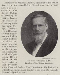 Sir William Crookes, FRS, Präsident der British Association