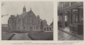 Die St. Deiniols Bibliothek, in Erinnerung an Mr. Gladstone, in Hawarden, zu eröffnen von Earl Spencer am 14. Oktober von English Photographer