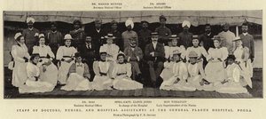 Stab von Ärzten, Krankenschwestern und Krankenhausassistenten im Allgemeinen Pestkrankenhaus, Poona von English Photographer