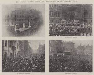Die Thronbesteigung von König Edward VII., Proklamationen in den Provinzstädten