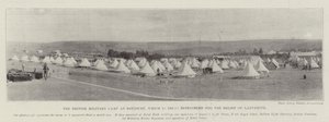 Das britische Militärlager in Estcourt, das für die Entlastung von Ladysmith verstärkt wird