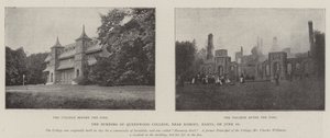 Der Brand des Queenwood College, nahe Romsey, Hants, am 10. Juni von English Photographer