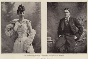Der Herzog von Orleans, geboren 1869, und Prinzessin Helene von Orleans, geboren 1871, Sohn und Tochter des verstorbenen Grafen von Paris von English Photographer