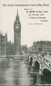 Die Große Westminster-Uhr, Big Ben, hergestellt von E Dent und Co Ltd von English Photographer