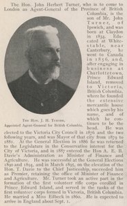 Der ehrenwerte J. H. Turner, zum Generalagenten für British Columbia ernannt von English Photographer