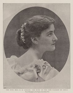 Die ehrenwerte Mrs. G N Curzon, die Frau des neuen Vizekönigs von Indien von English Photographer
