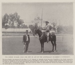 Der Pferdetrompeter, verkauft für £2627 zugunsten des australischen Buschmännerkontingents, Adelaide. Illustration für The Illustrated London News, 26. Mai 1900 von English Photographer