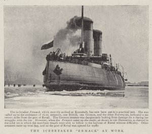 Der Eisbrecher Ermack bei der Arbeit von English Photographer
