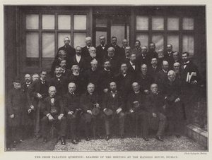 Die irische Steuerfrage, Führer des Treffens im Mansion House, Dublin von English Photographer