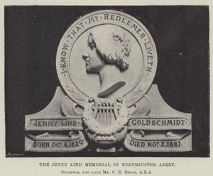 Das Jenny Lind Denkmal in der Westminster Abbey von English Photographer