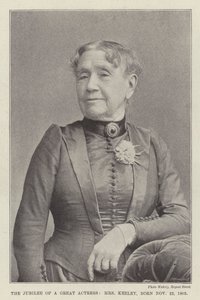 Das Jubiläum einer großen Schauspielerin, Mrs. Keeley, geboren am 22. November 1805 von English Photographer