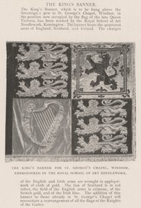 Das Banner des Königs für die St. Georgs-Kapelle in Windsor, bestickt von der Royal School of Art Needlework von English Photographer